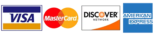 We accept credit cards and debit cards - Visa - Mastercard - Amex - American Express - Discover